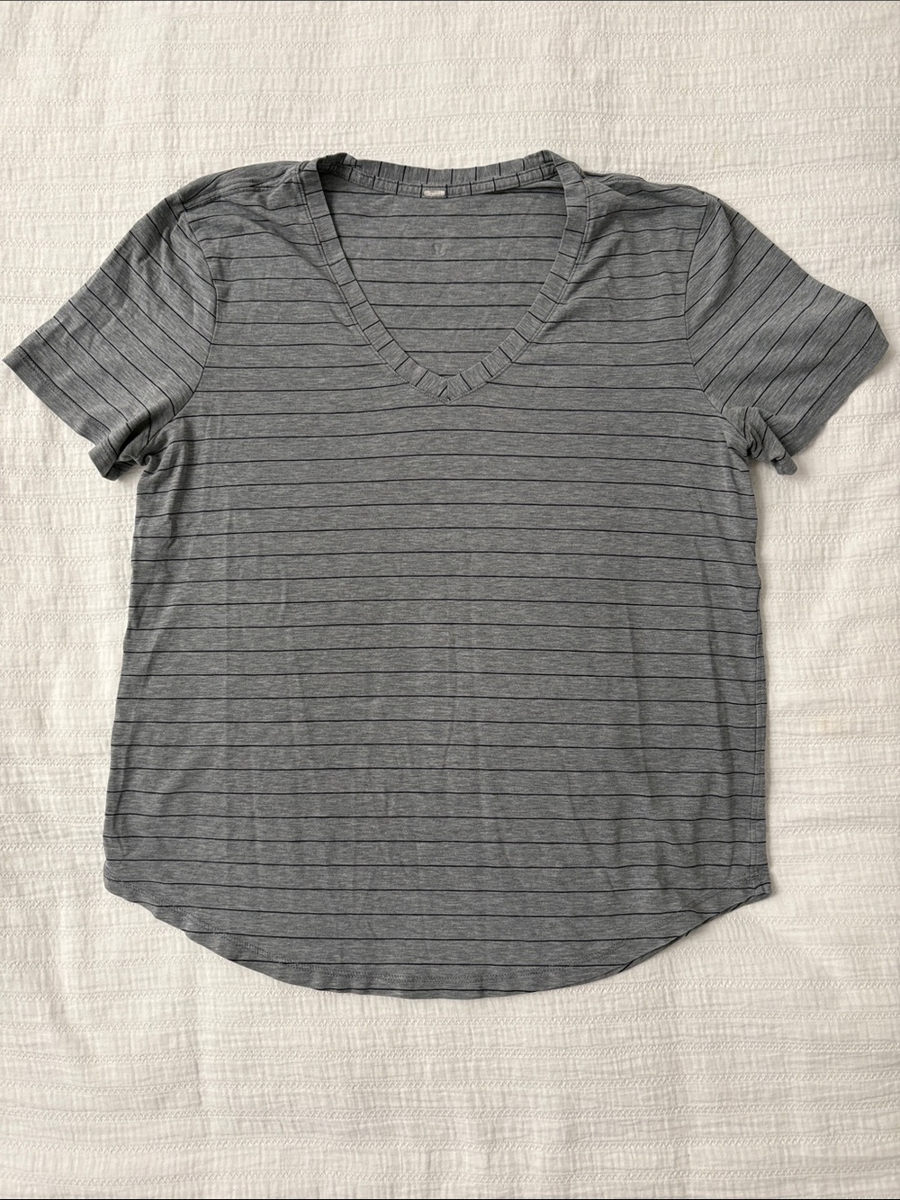 Free With Purchase! Lululemon Women’s Grey Heather & Black Stripe T-Shirt
